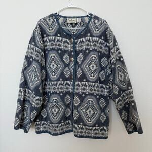 Vintage Western Tantrums Blue and White Denim Jacket